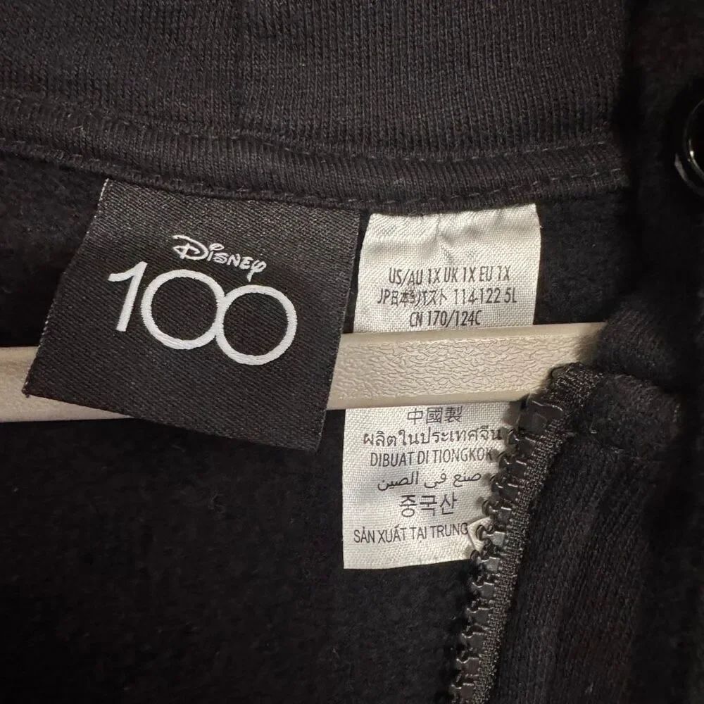 Disneyland 100 Zip Up Hoodie Black size 1X - Picture 5 of 10